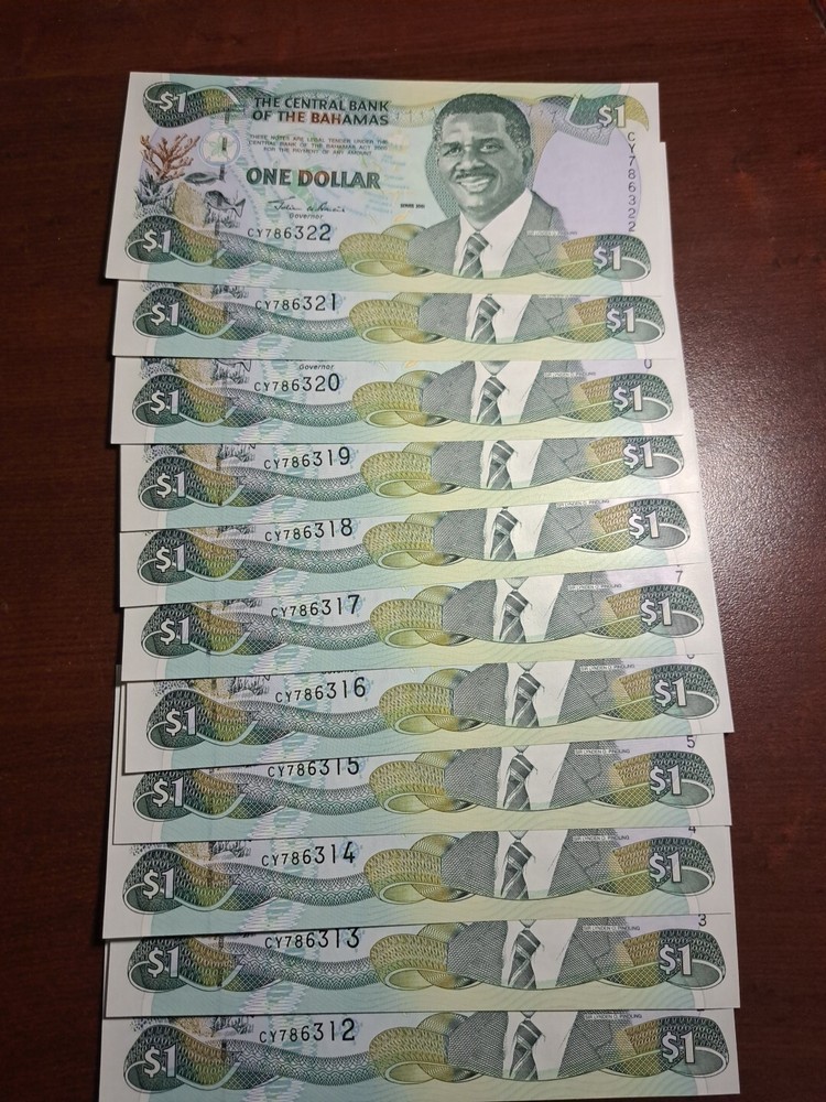Bahamas, 1 dollar, 2001, P-69, UNC X11 Sequential