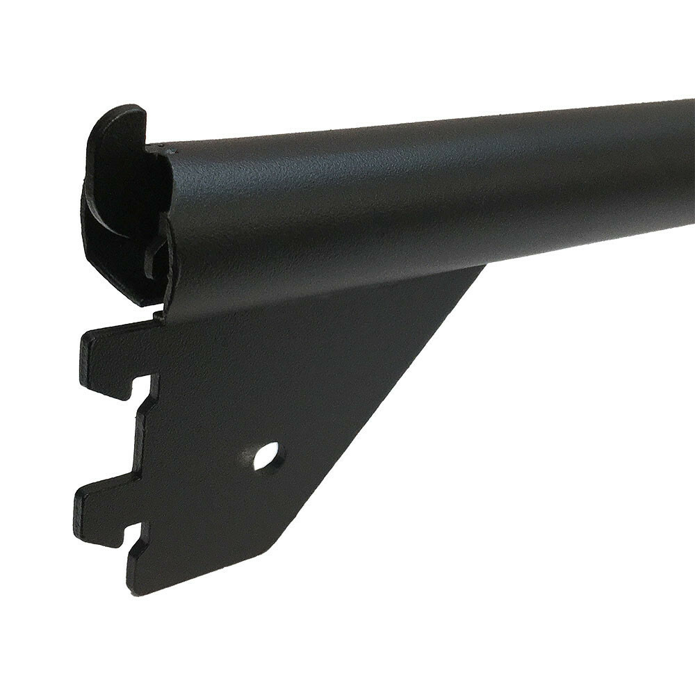 12" Shelf Support Hangrail Bracket Fixture Rack Display System Matte Black-2 PC