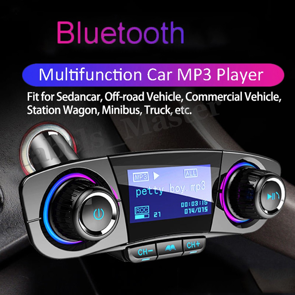Bluetooth Car FM Transmitter Wireless Radio Adapter MP3 Player Handsfree 2 USB