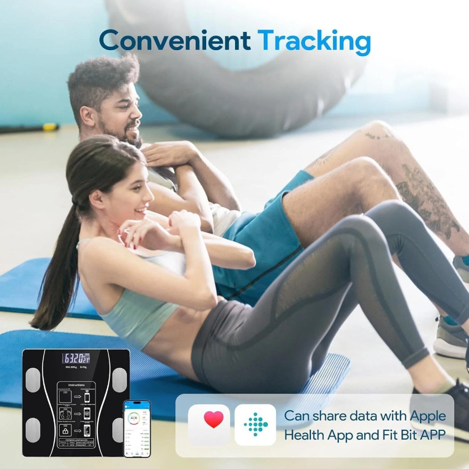 Digital Bluetooth Body Fat Scale High Precision Weight Scale Backlit Display US