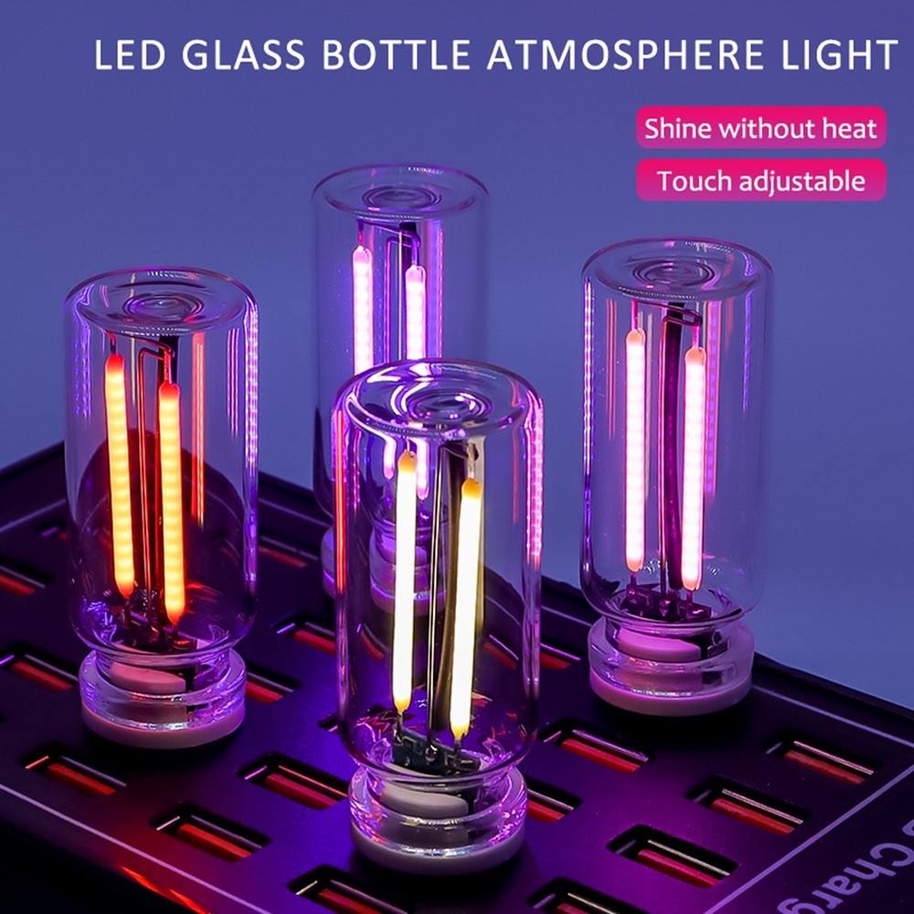 1PCS Blue Touch Control Car USB LED Light Atmosphere Night Light Dimmable New