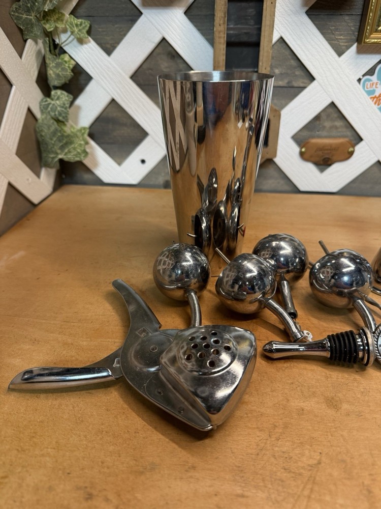 Lot Of 10 Stainless Bartender Tools