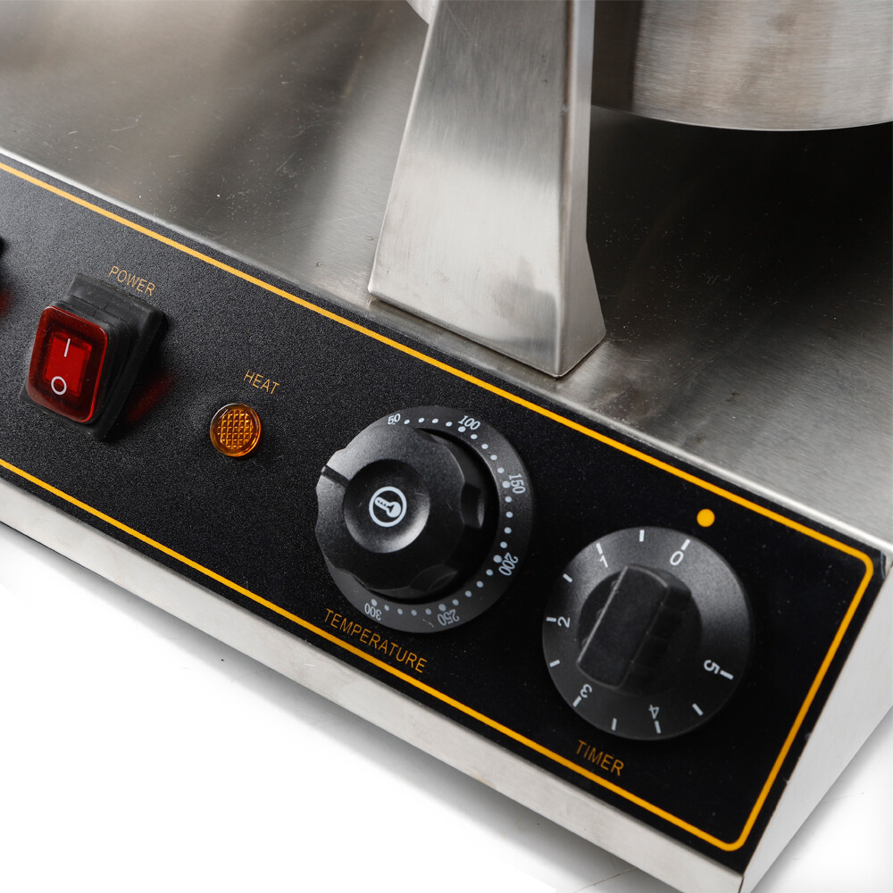 2400W Dual Head Non-Stick Breakfast Round Belgian Waffle Maker Commercial