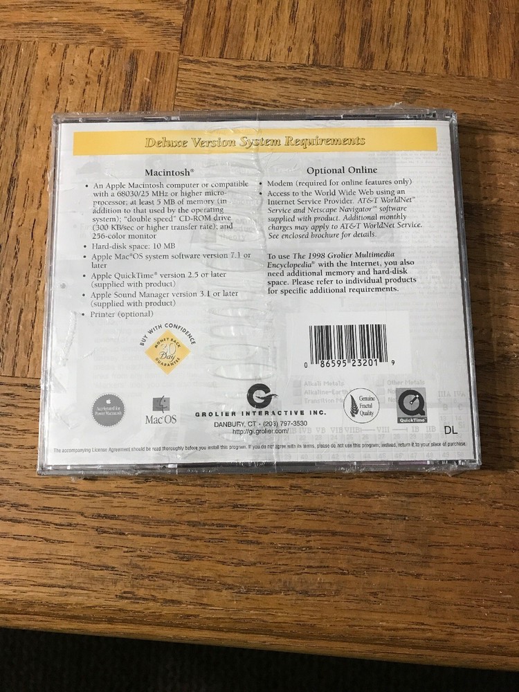 1998 Grolier Encyclopedia PC Cd