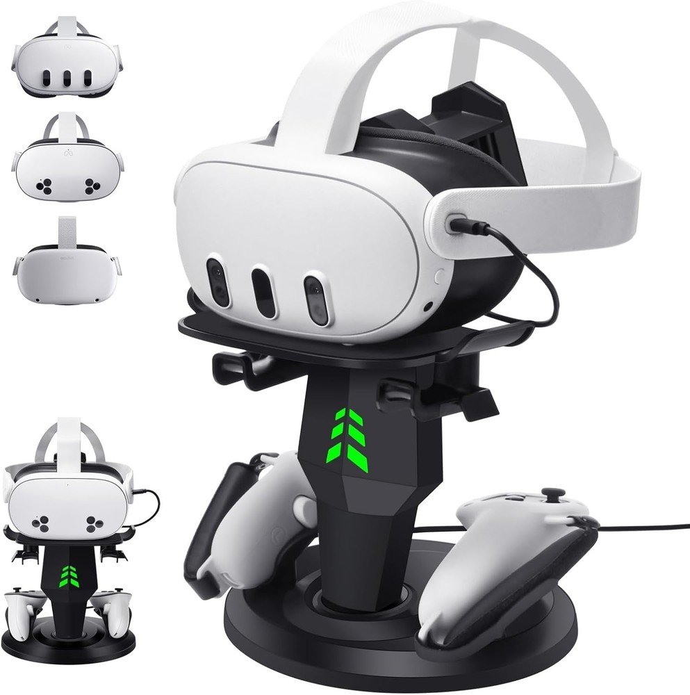 For Meta Quest 3 VR Headset Controller Charging Dock Charger Stand Station ABS