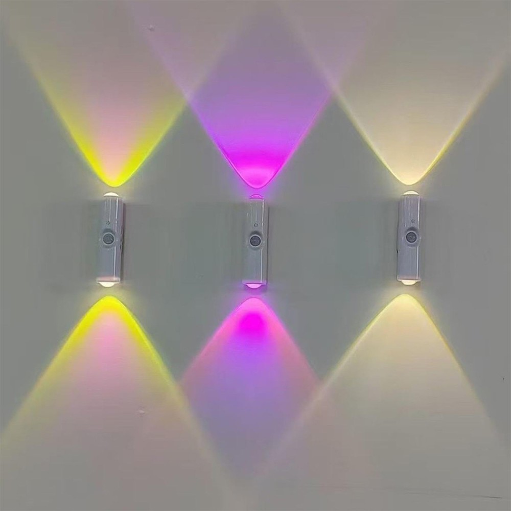 USB Rechargeable Motion Sensor LED Night Light Wall Down Lights Wireless Up Lamp