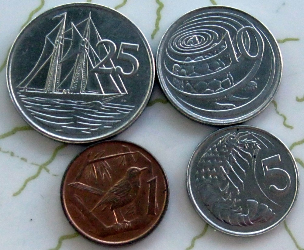 4 COINS CAYMAN ISL. UNC "4"