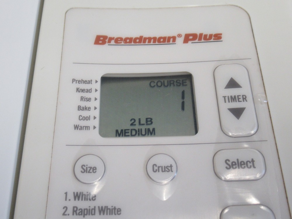 BREADMAN PLUS 1-2 LB. DIG. BREAD MAKER WHITE TR700C, BREAD MACHINE FRUIT & NUT +