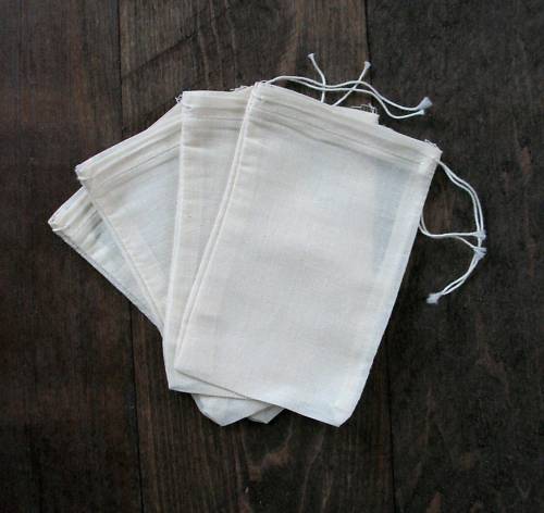 25 (3x5) Cotton Muslin Drawstring Bags