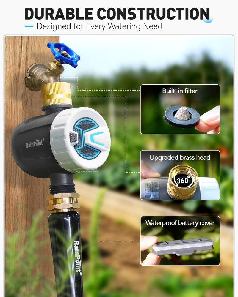 Bluetooth Water Timer, Sprinkler Timer for Garden Hose, Smart Automatic Irrigati