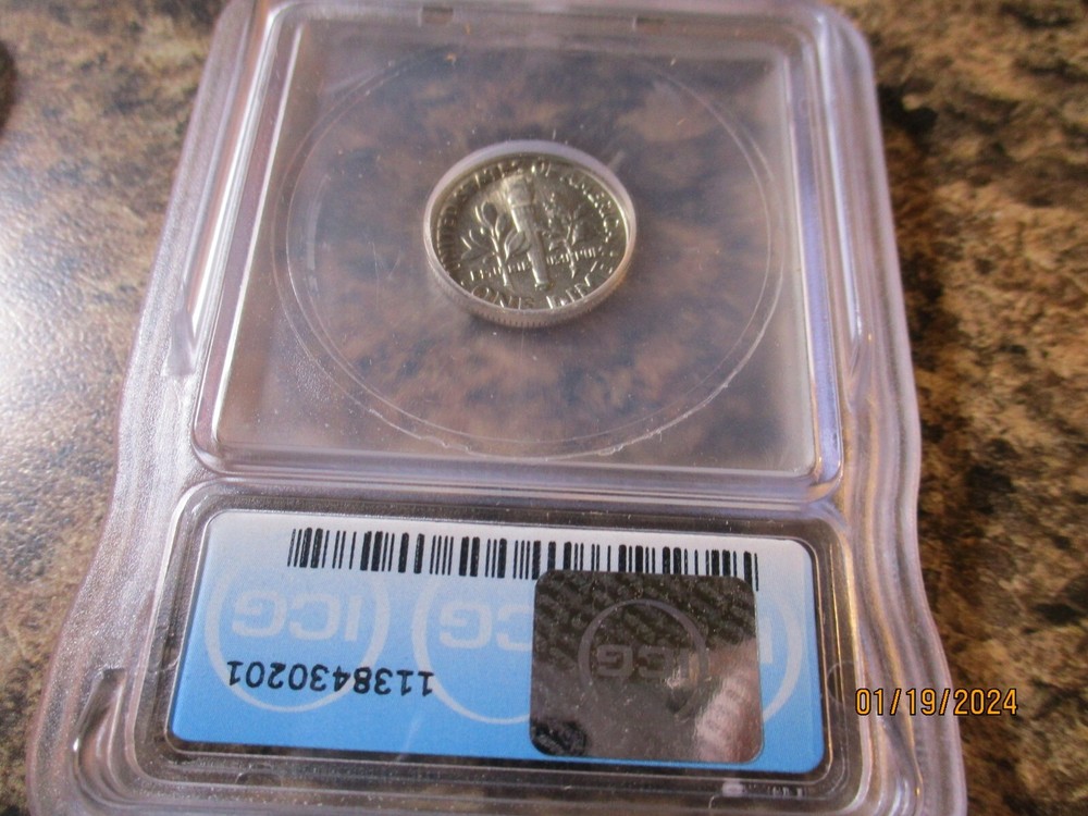 1982-P ROOSEVELT DIME ICG MS65 FB 0201