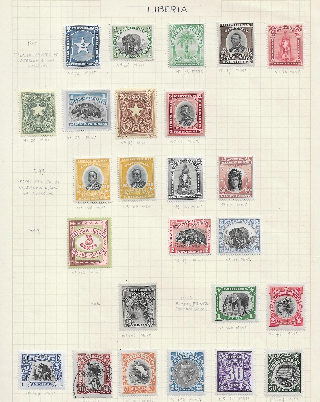 Liberia Earlier Collection on Pages & Cards