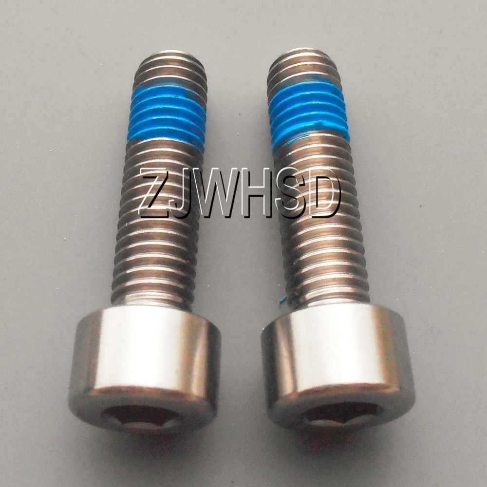 2pcs M8 x 30 Ti Titanium Screw Bolt Allen hex Socket Cap head with ThreadLocker
