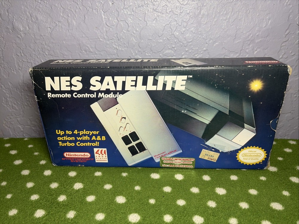 NES Satellite Remote Control Module Nintendo Complete CIB Box Styrofoam Untested