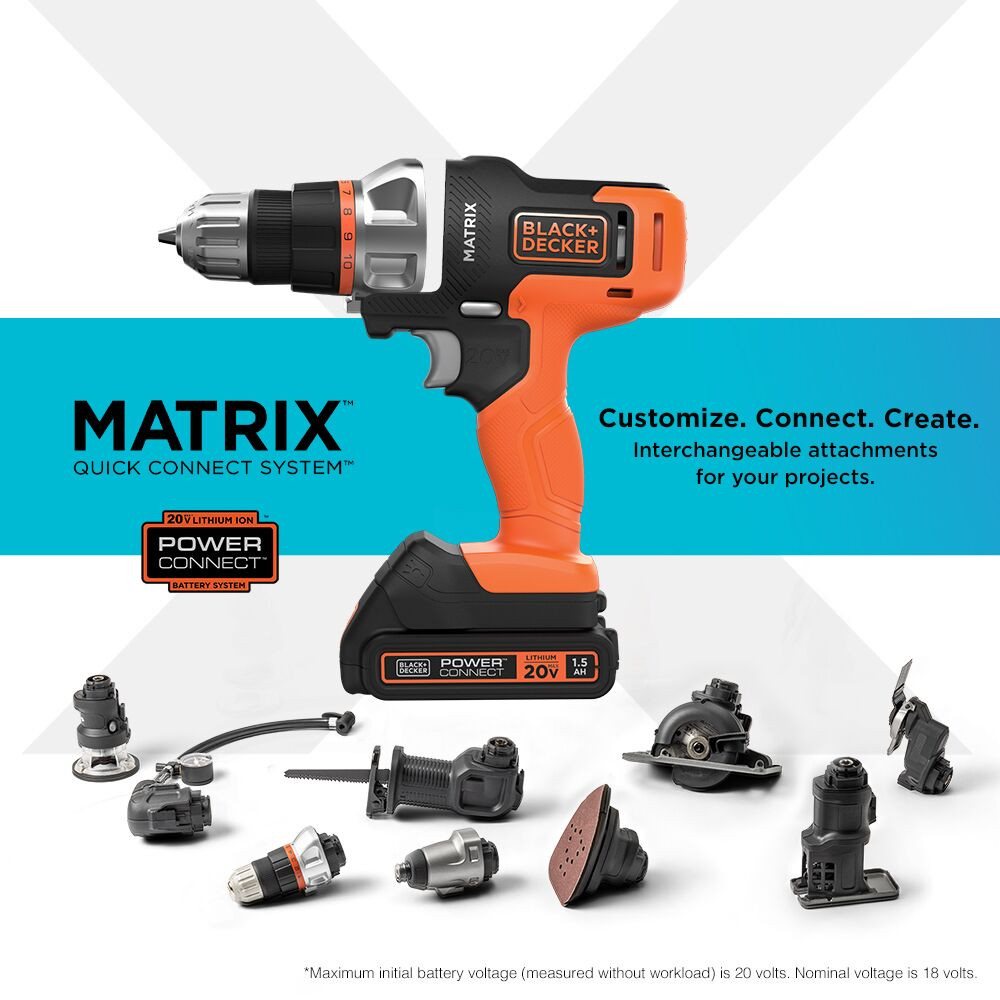 BLACK+DECKER Matrix(TM) 20V Max* 6-Tool Combo Kit With Case - BDCDMT1206KITC