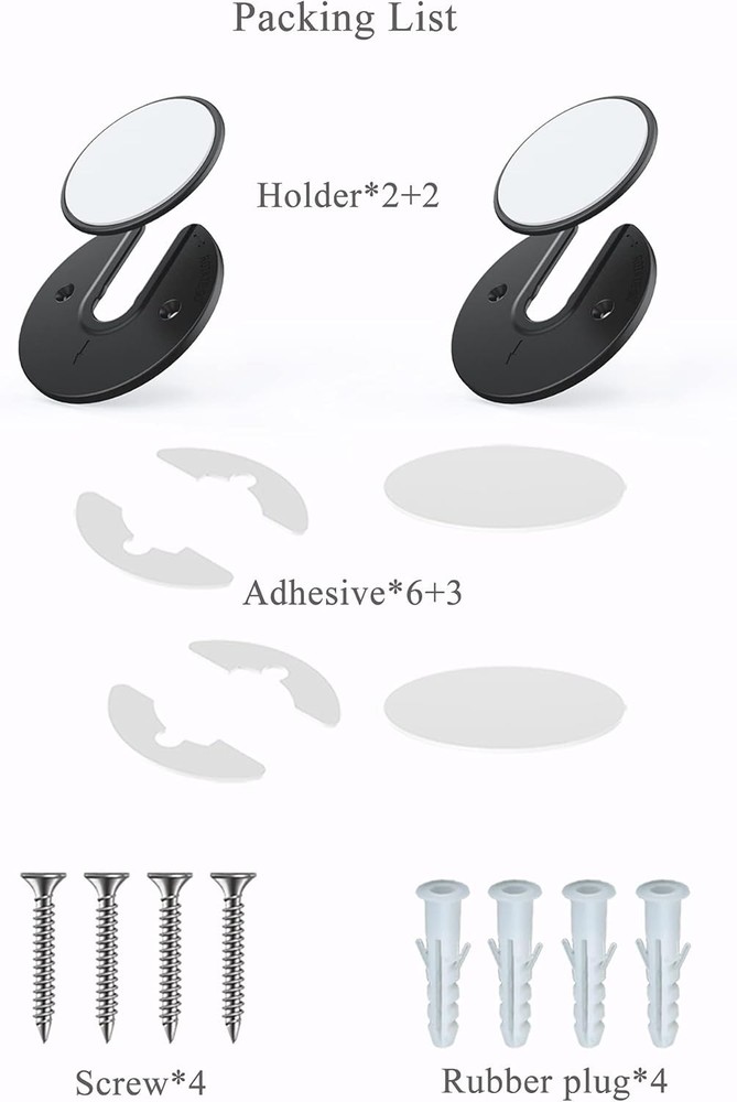 Universal Tablet Wall Mount Adjustable 90 Degrees Rotating Black