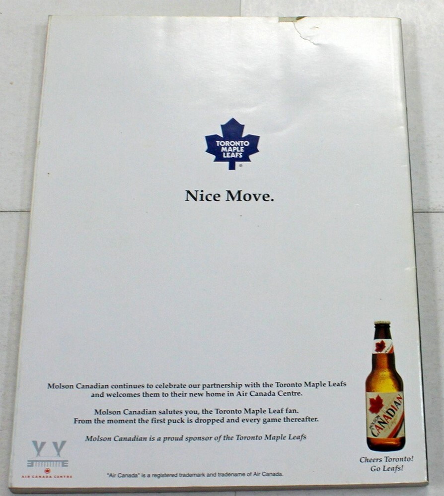 1999 Maple Leafs v Canadiens Program 2/20 First Game Air Canada Centre 83346b51