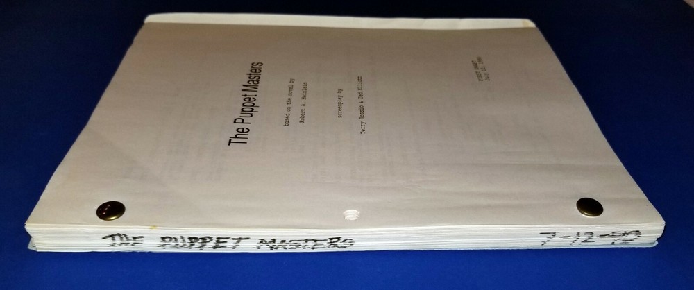 PUPPET MASTERS original script DONALD SUTHERLAND JULIE WINTER 1994 sci fi aliens