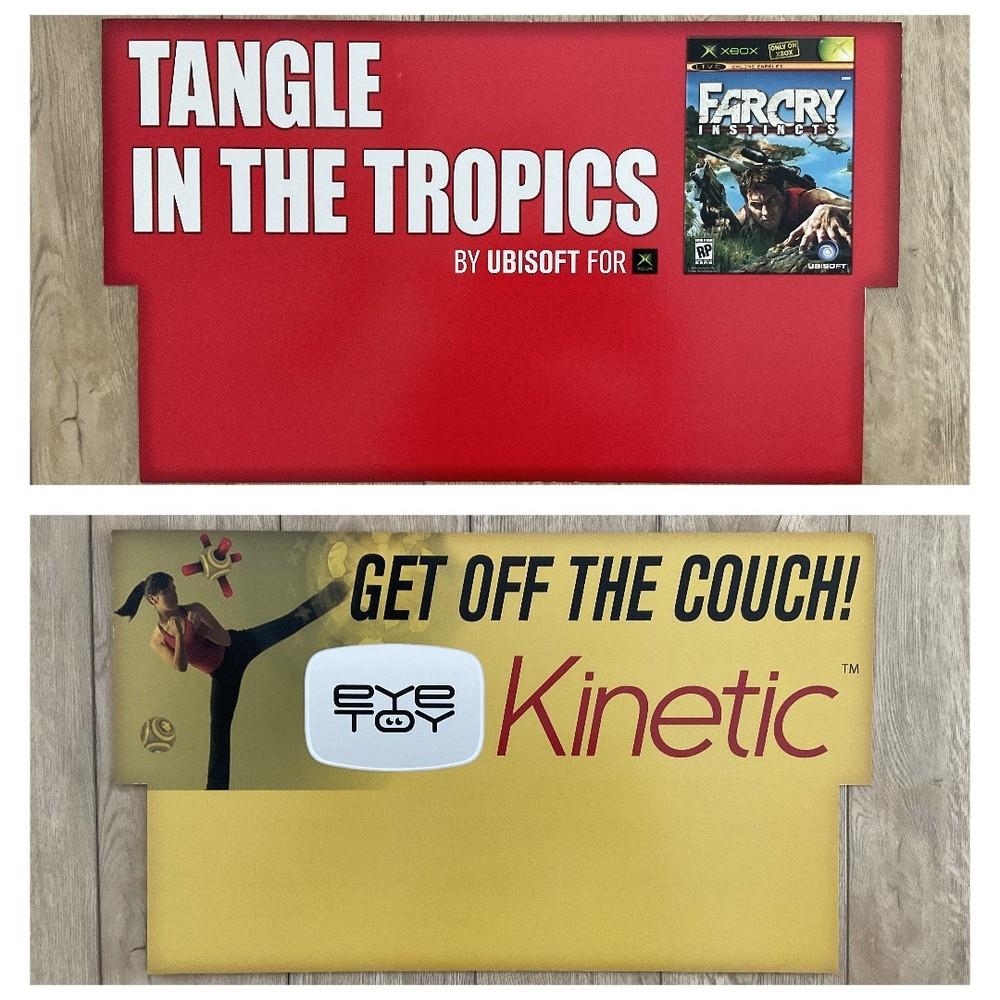 FAR CRY INSTINCTS / KINETIC Double Sided Video Game Store Display Header Sign