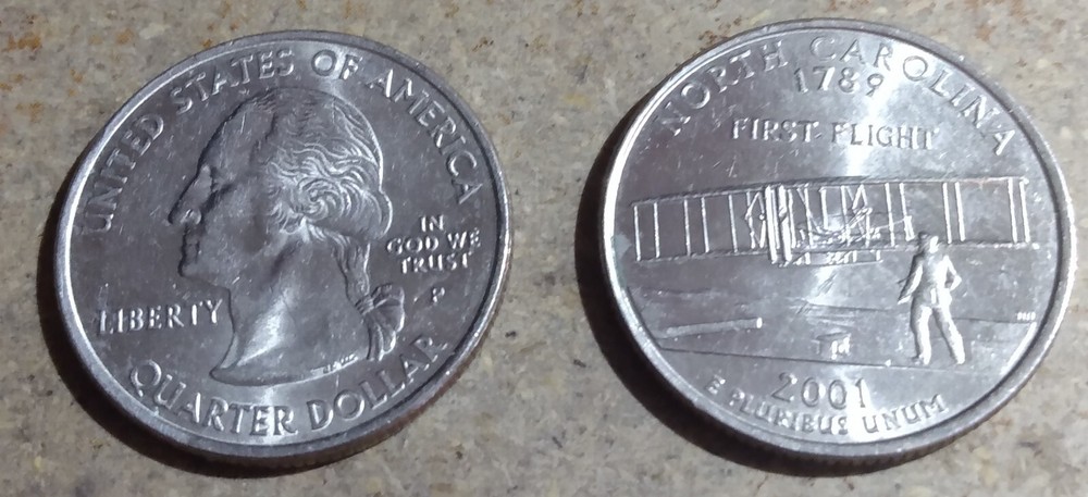 2001 D & P North Carolina State Quarters
