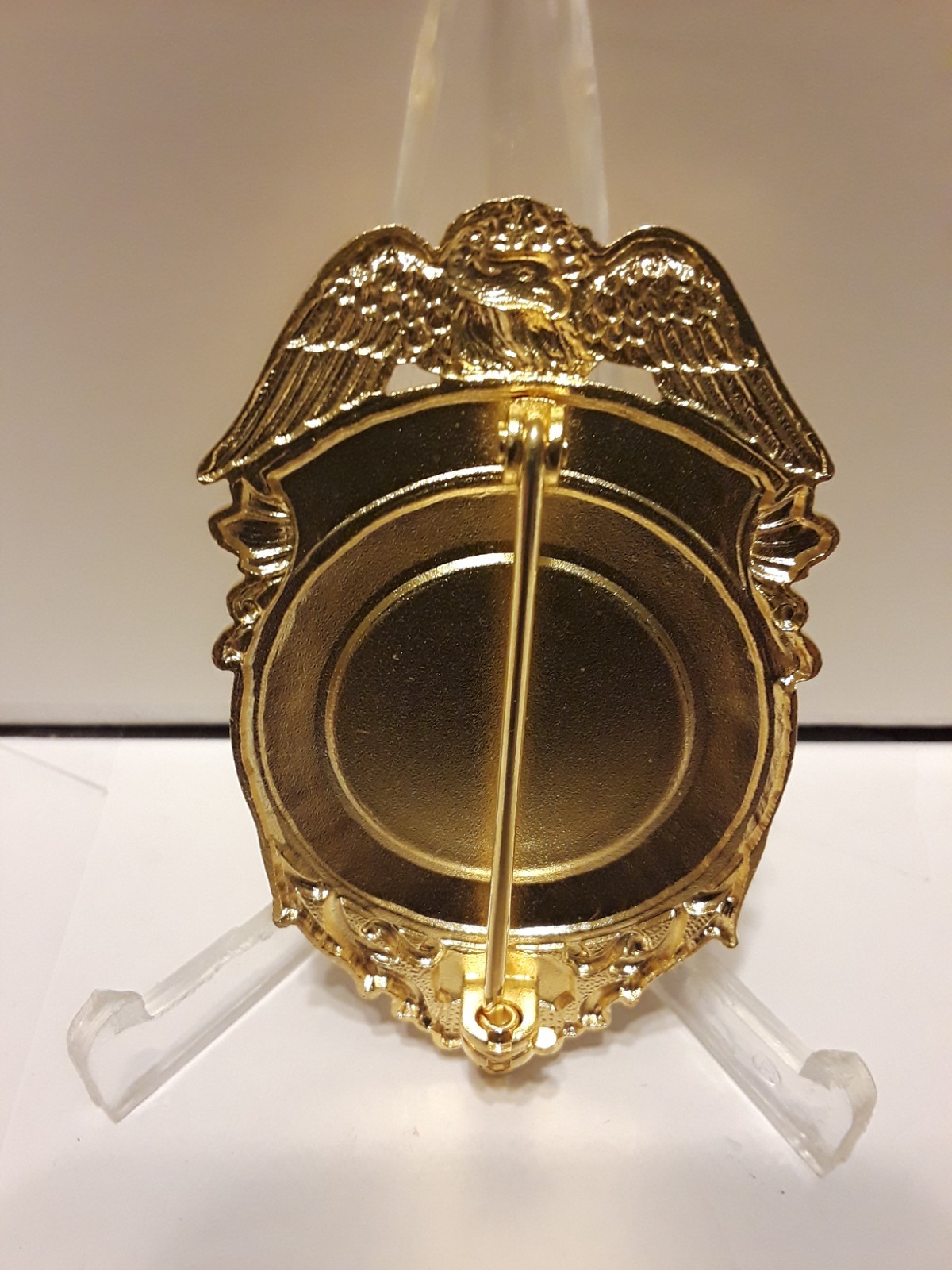 Obsolete White Star Lines RMS Titanic Security Guard Badge Gold Tone