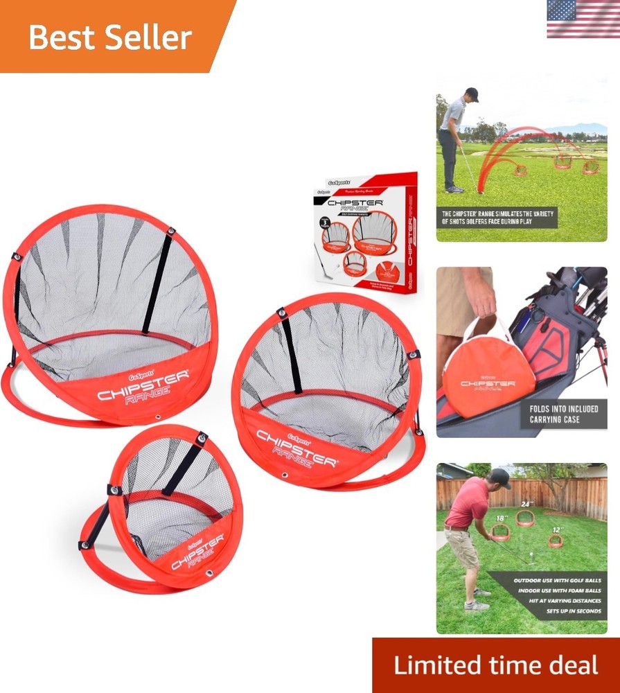 Chipster Pop-Up Golf Chipping Practice Net - Instant Setup & Multiple Targets