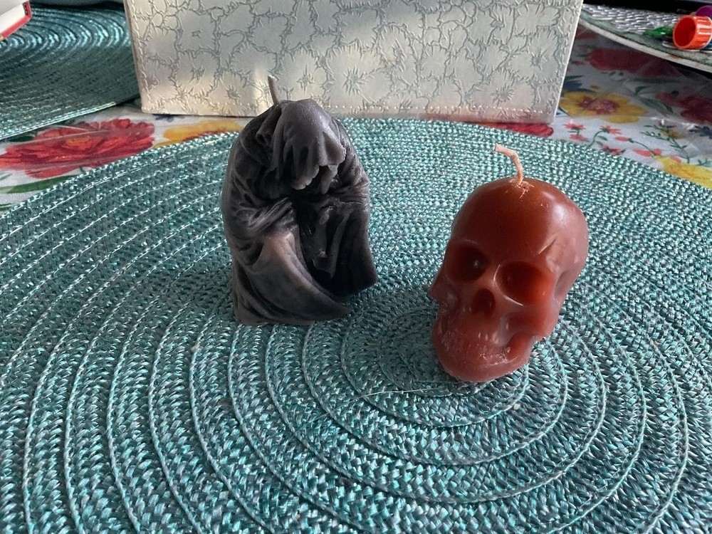 Both 2.5 INCH SKULL & 3" Draped Reaper Scented 💀💀