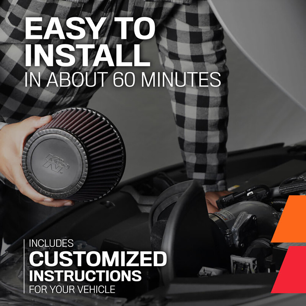 K&N 69-1510TC Performance Cold Air Intake Kit System for 22-23 Honda Civic 2.0L