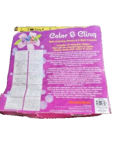 Dora The Explorer Color & Cling Bath Coloring Sheets *READ* (T63)