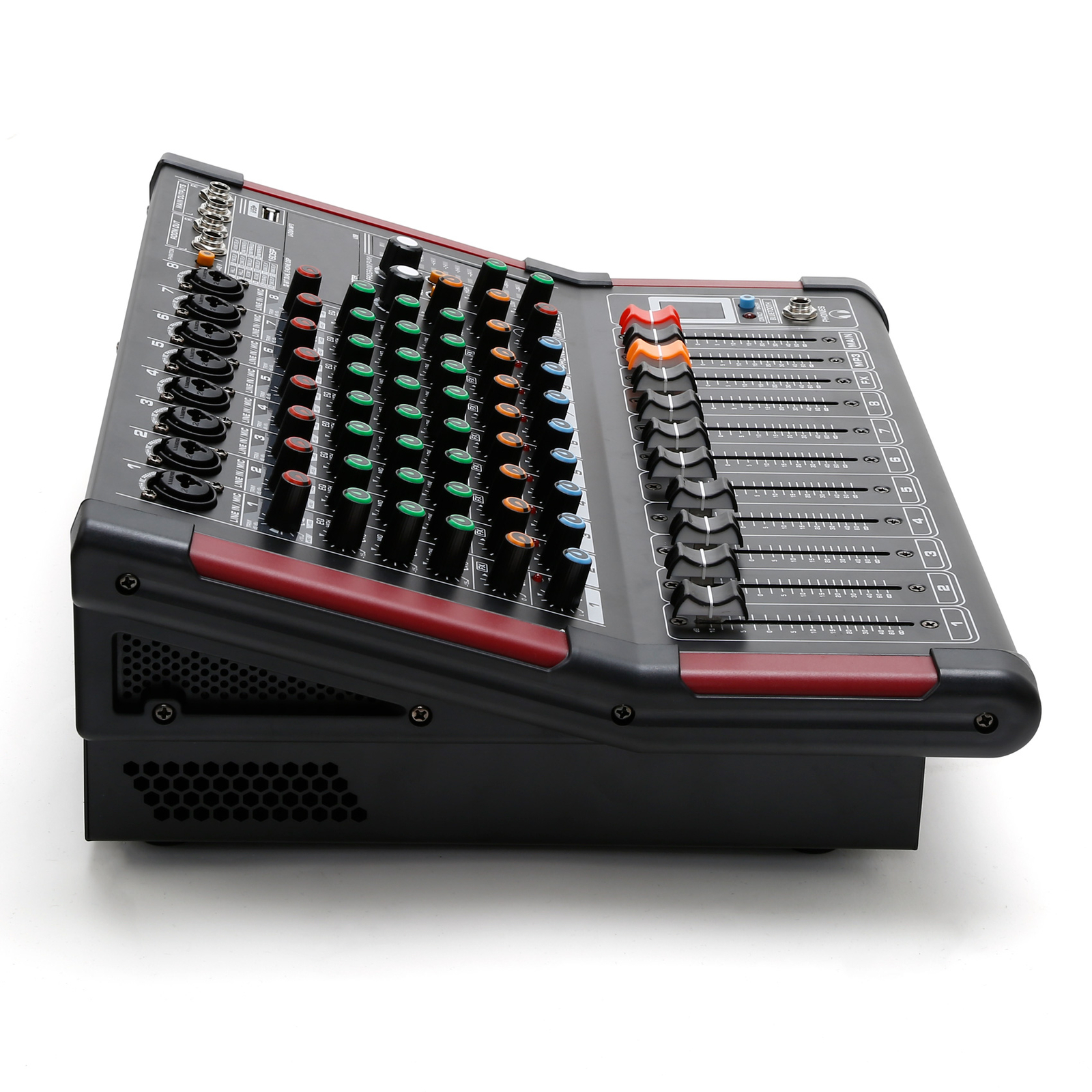 8 Channel Amplifier Power Mixer Bluetooth TRS Audio Mixing w/ USB Slot 16DSP New