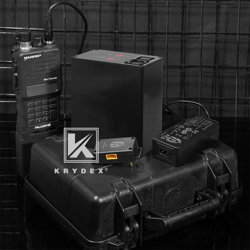 KRYDEX FCS Military BB2590 Rechargeable Li-ion Battery Case 2x16.8V Output Black