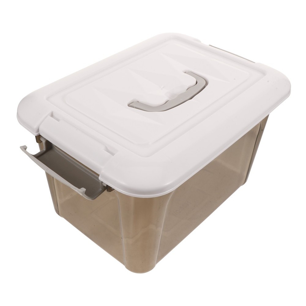 Storage Containers with Lids Handle Compartment Box Small Trunk Organizer