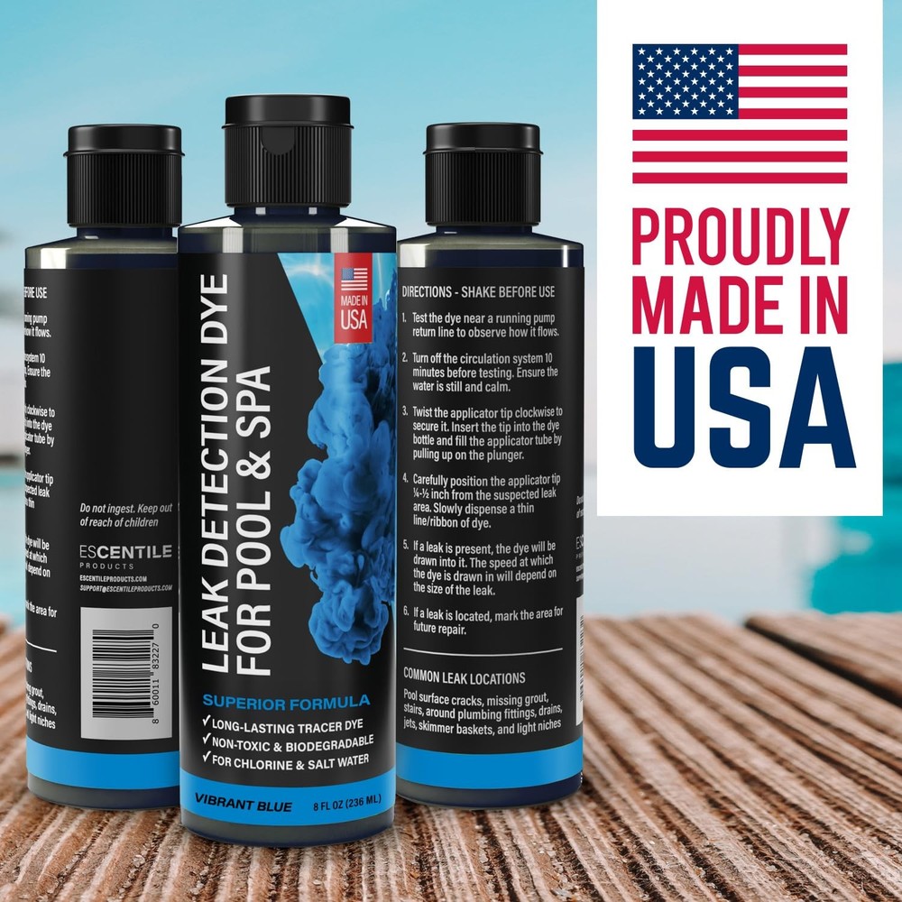 Pool Leak Detection Dye Kit - with 2 Precision Applicators - Vibrant Blue