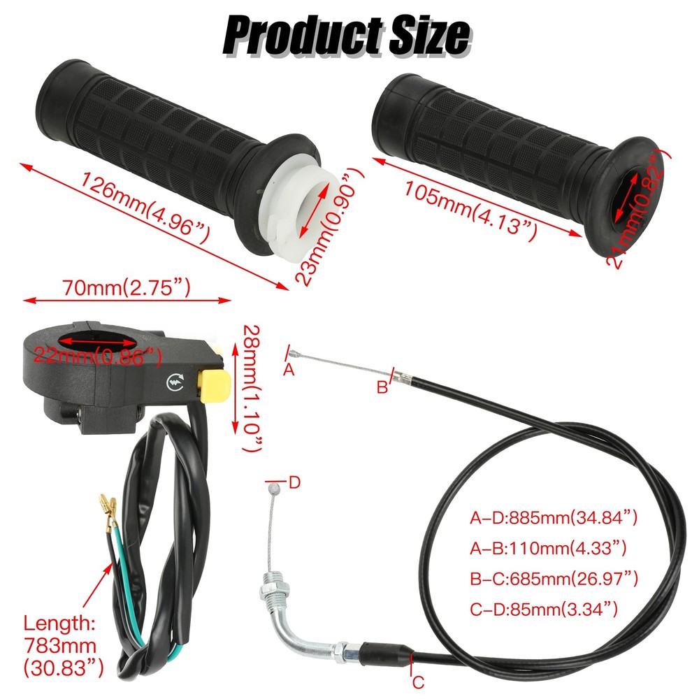 Throttle Cable Twist Throttle Handle Grip Assembly for2 Stroke Engine 80cc 100cc