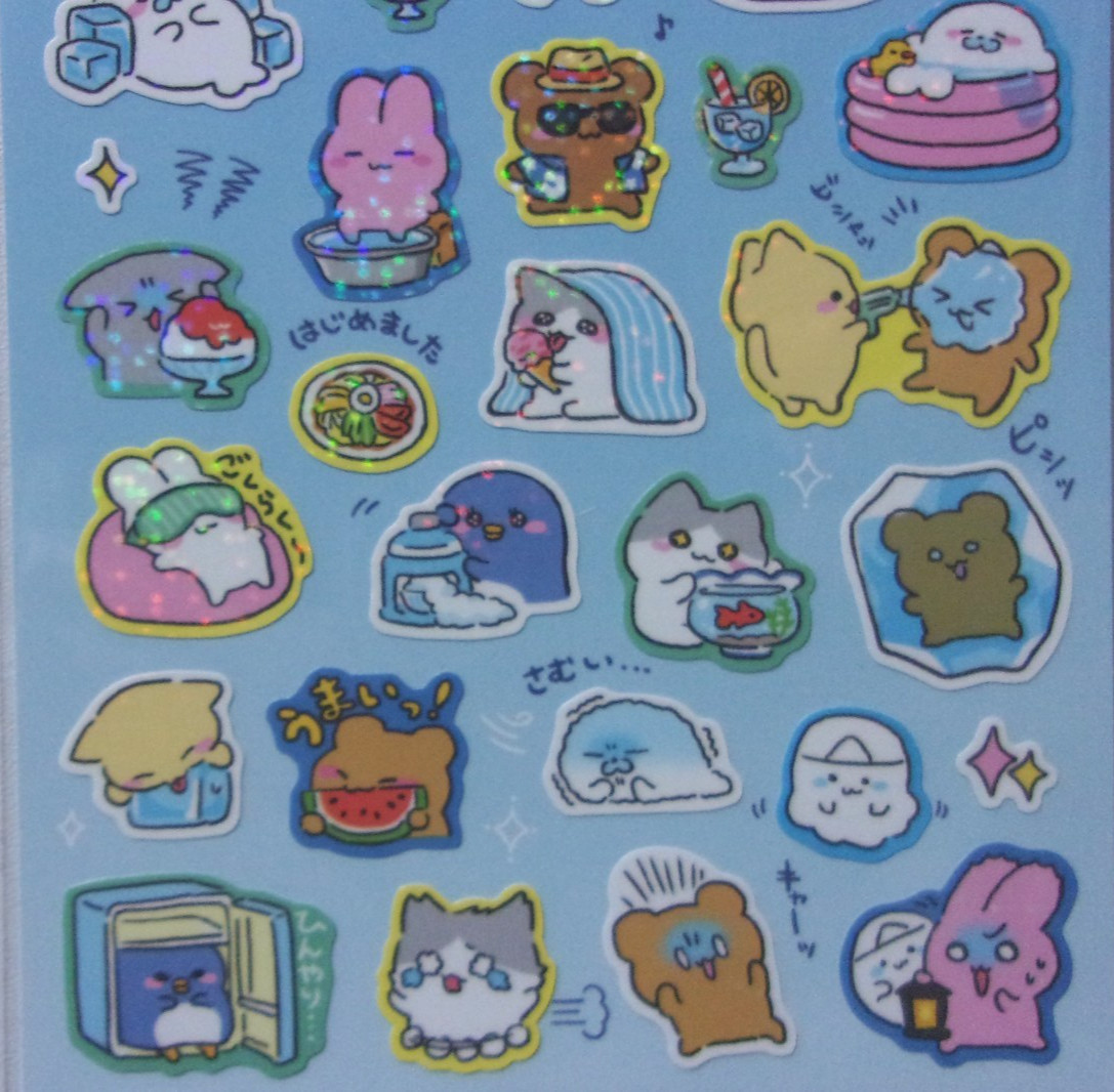 GAIA Extreme Heat Life Rabbit Cat Sticker Sheet Made in Japan