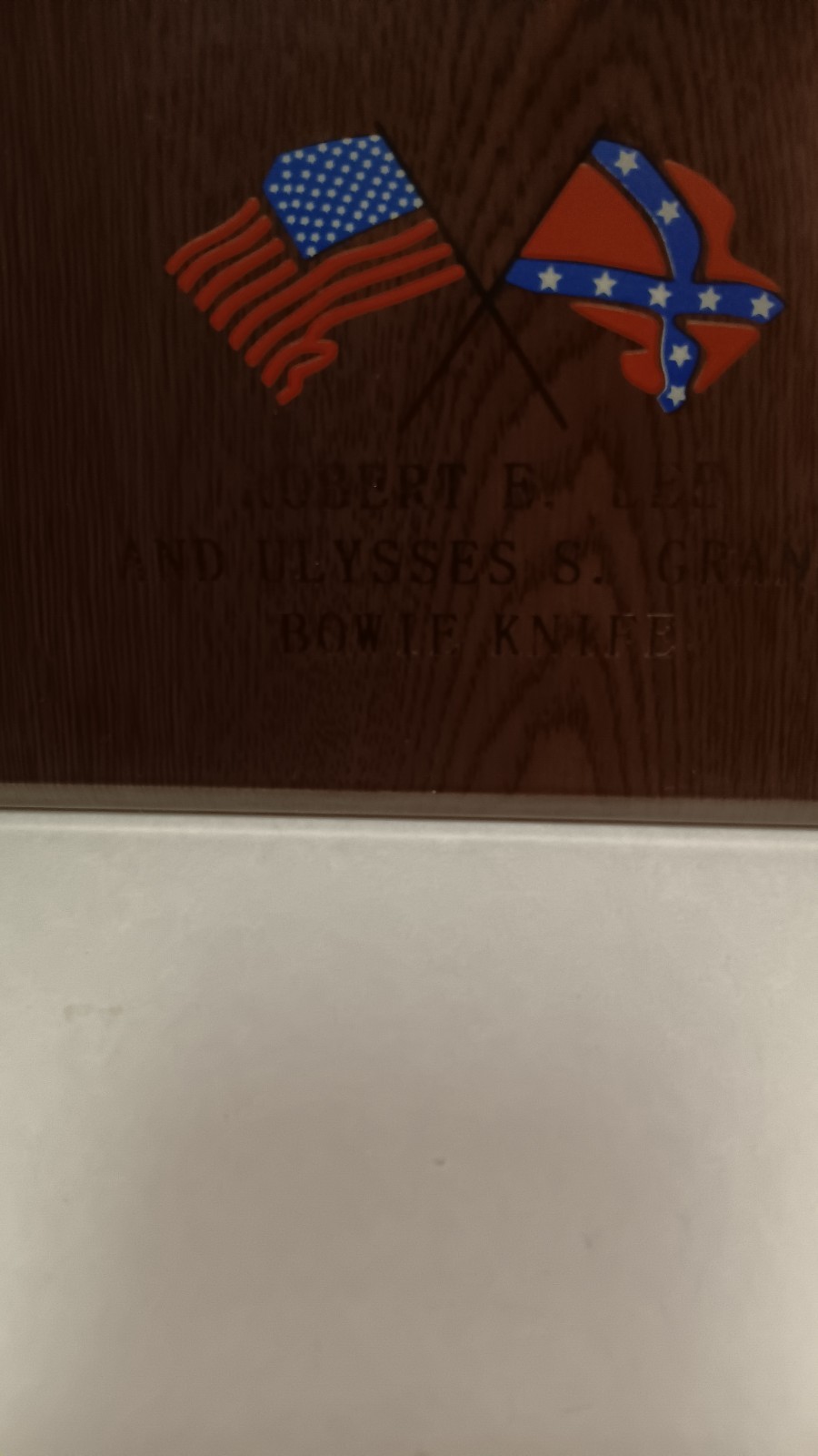 Bowie Knives Robert E Lee And Ulysses S Grant Civil War Wooden Plaque 17" x 12 "