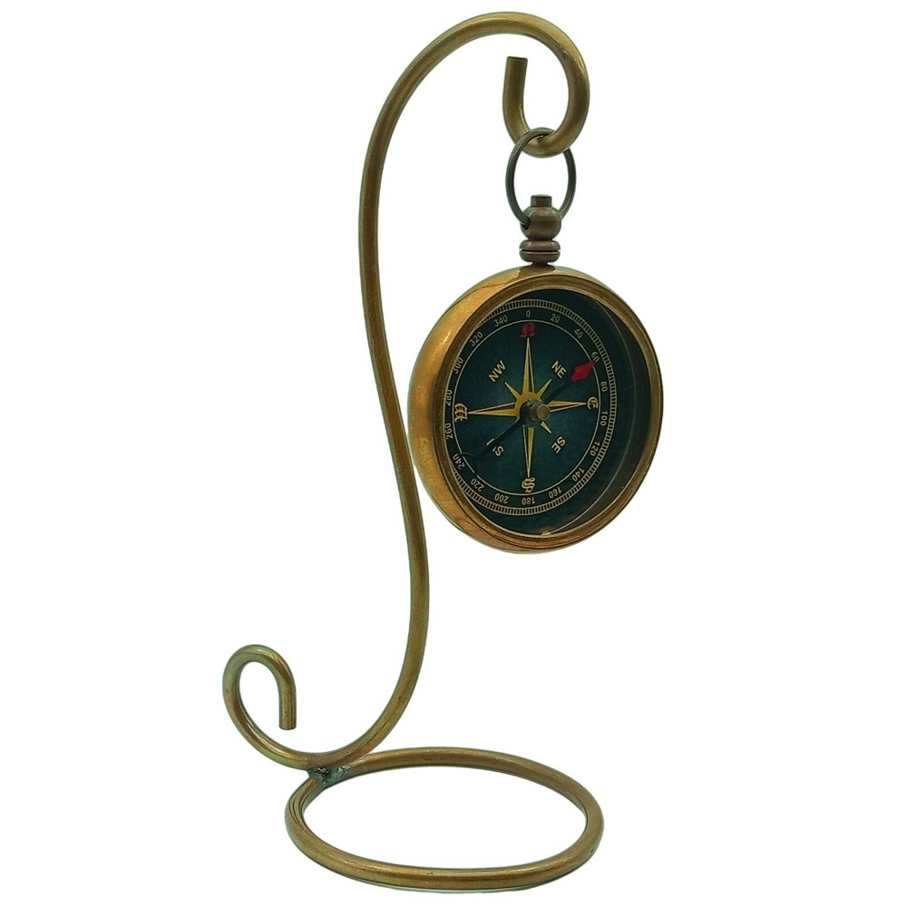 Compass with Display Stand-Unique|Uplifting|Engraved Message |Brass Compass