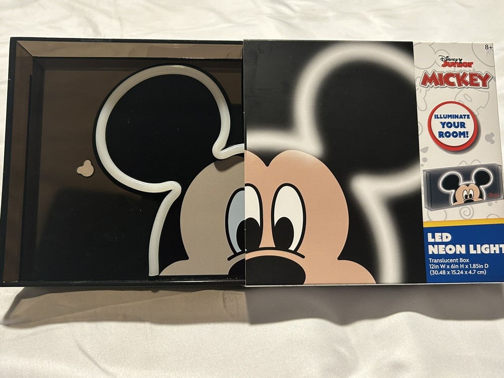 🔥🔥Mickey Mouse 12x6 LED Neon Light In Translucent Box USB Powered 🔥🔥