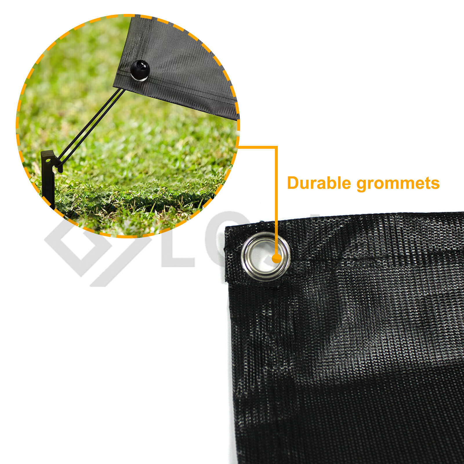 RV Awning Sun Shade Screen - Black Mesh Sunshade UV Block (11'-19') x 9'