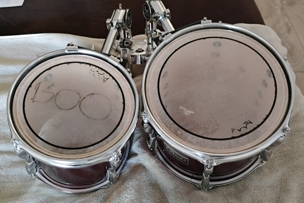 8" and 10" Peral Export Rack Toms with Mounting Hardware Used