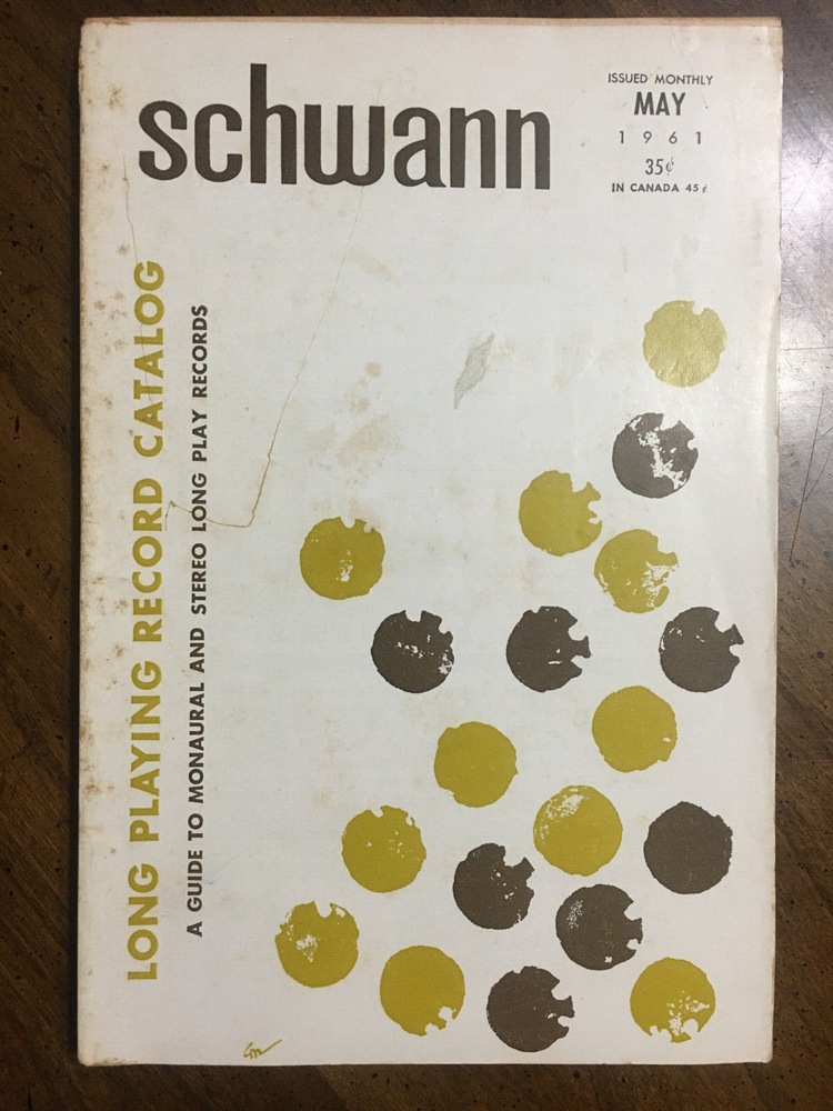 Schwann Long Playing Record Catalog. May, 1960 issue