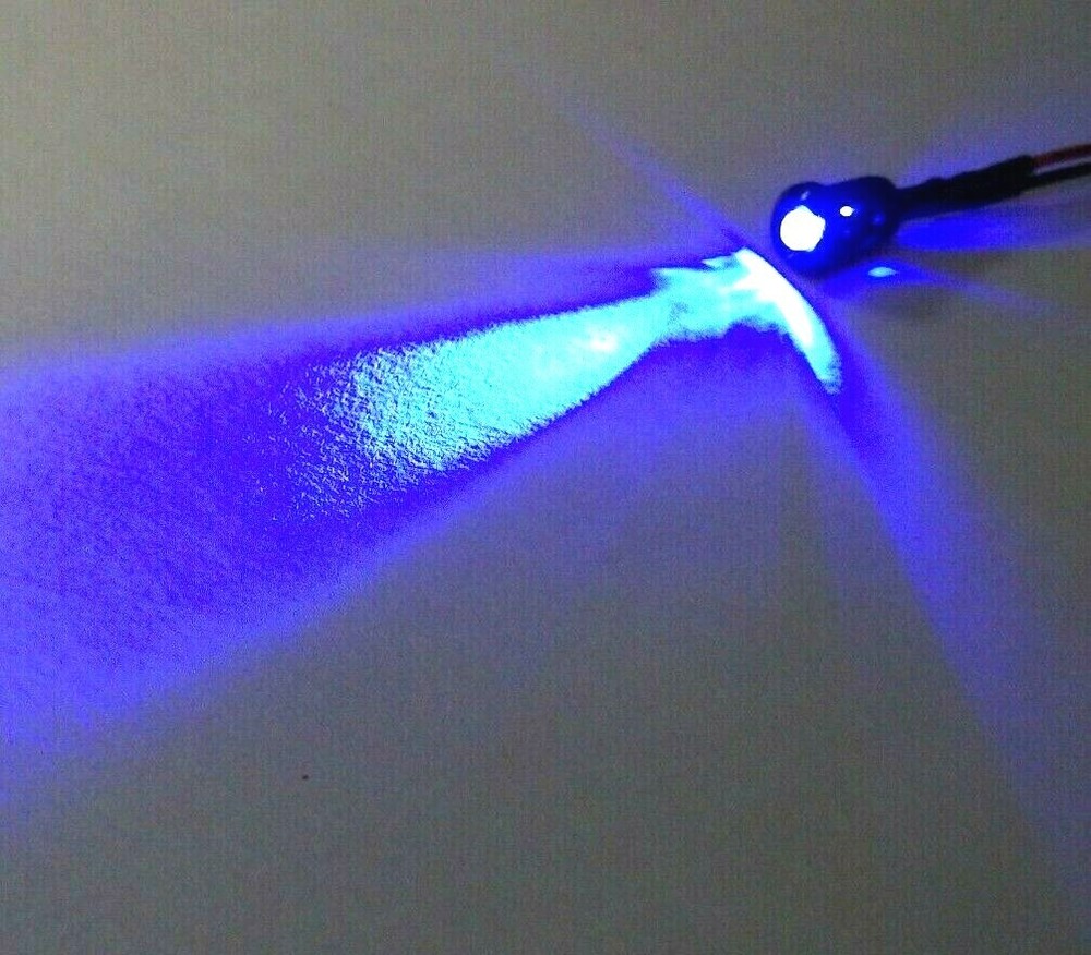 5 Bright BBT 12 volt DC Blue LED 1/4" Mini Snap-In Indicator Lights