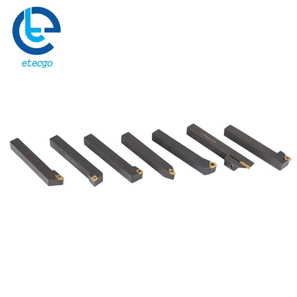 1/2" Lathe Turning Tools+Indexable Carbide Inserts With Storage Box 7Pcs