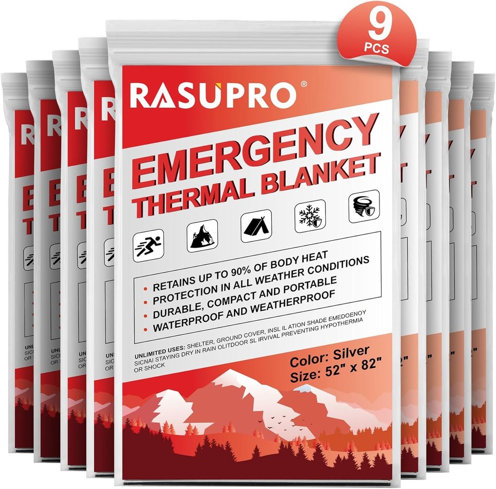 Thermal Blankets 9PK, Mylar Emergency