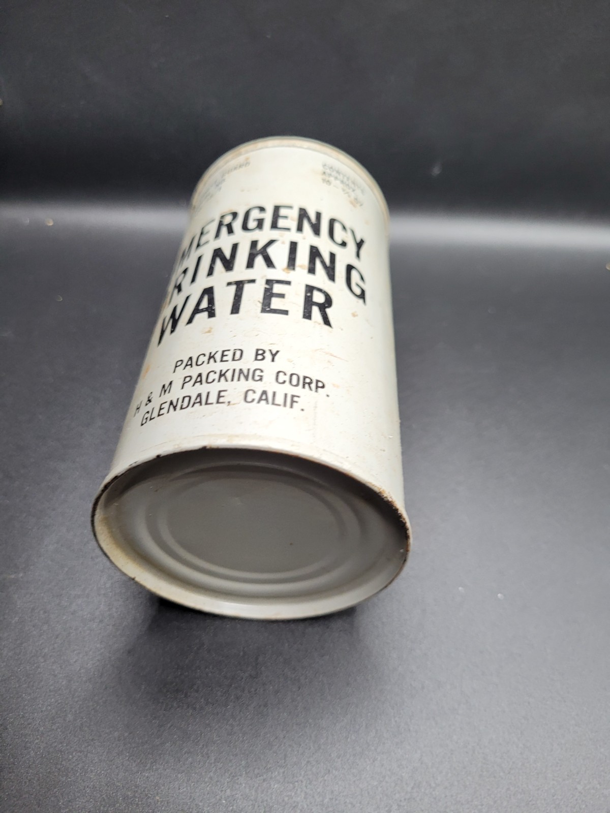 1959 Bomb Shelter Fallout Civilian Cold War 10oz Emergency Drinking Water Tin