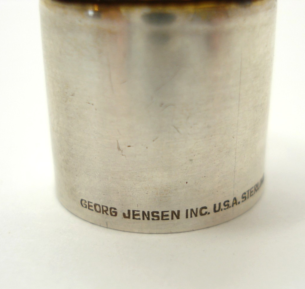 Vintage Georg Jensen USA Sterling Silver Pink Faux Stone Atomette Cap Cover 7.6g