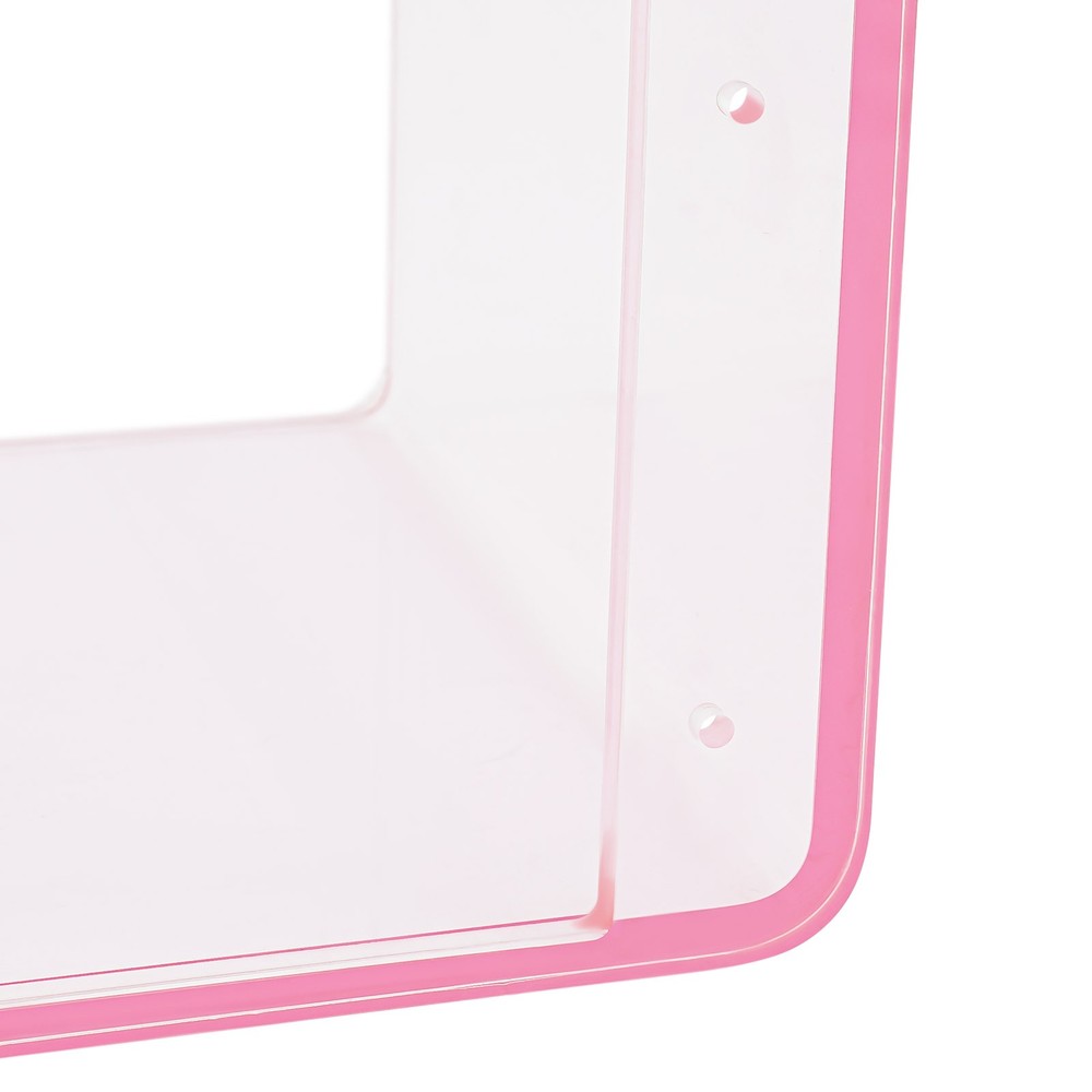 2Tiers Acrylic Wall-Mounted Bedside Table Rectangular Floating Nightstand 3.1kg