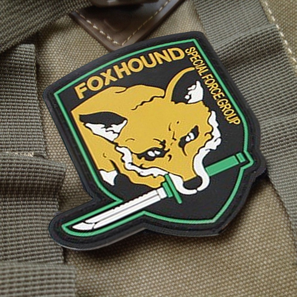 3D Pvc FOX HOUND Metal Gear Solid Specia Force Group Rubber Hook Loop Patch