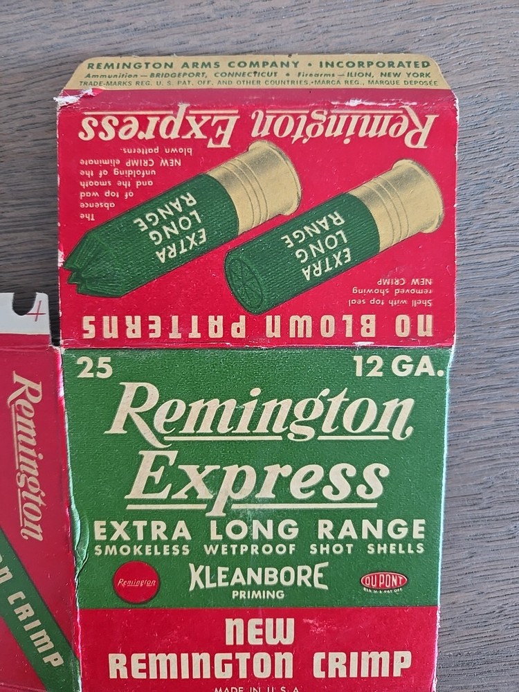 VTG Remington Express Extra Long Range 12GA Shells Empty Ammo Box Ships Flat