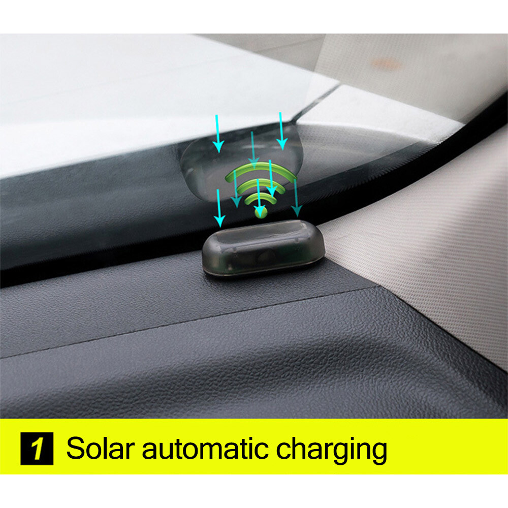 new Car Alarm LED Light Solar Security Warning Dummy System Flashing Light